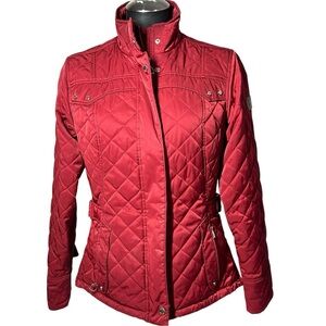 Ariat Red Quilted Jacket Women's Small Pockets Lined Full Zipper Snaps